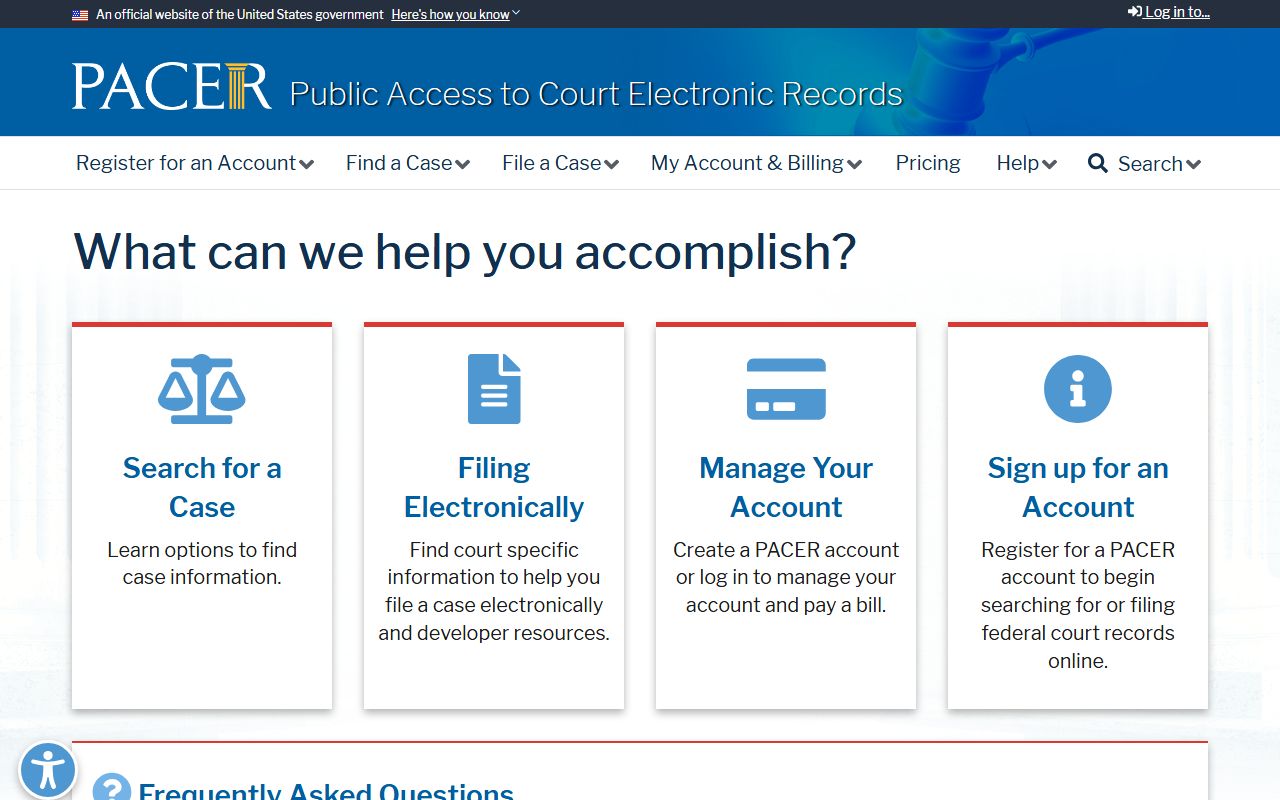 PACER federal court access for Westmoreland County federal court records