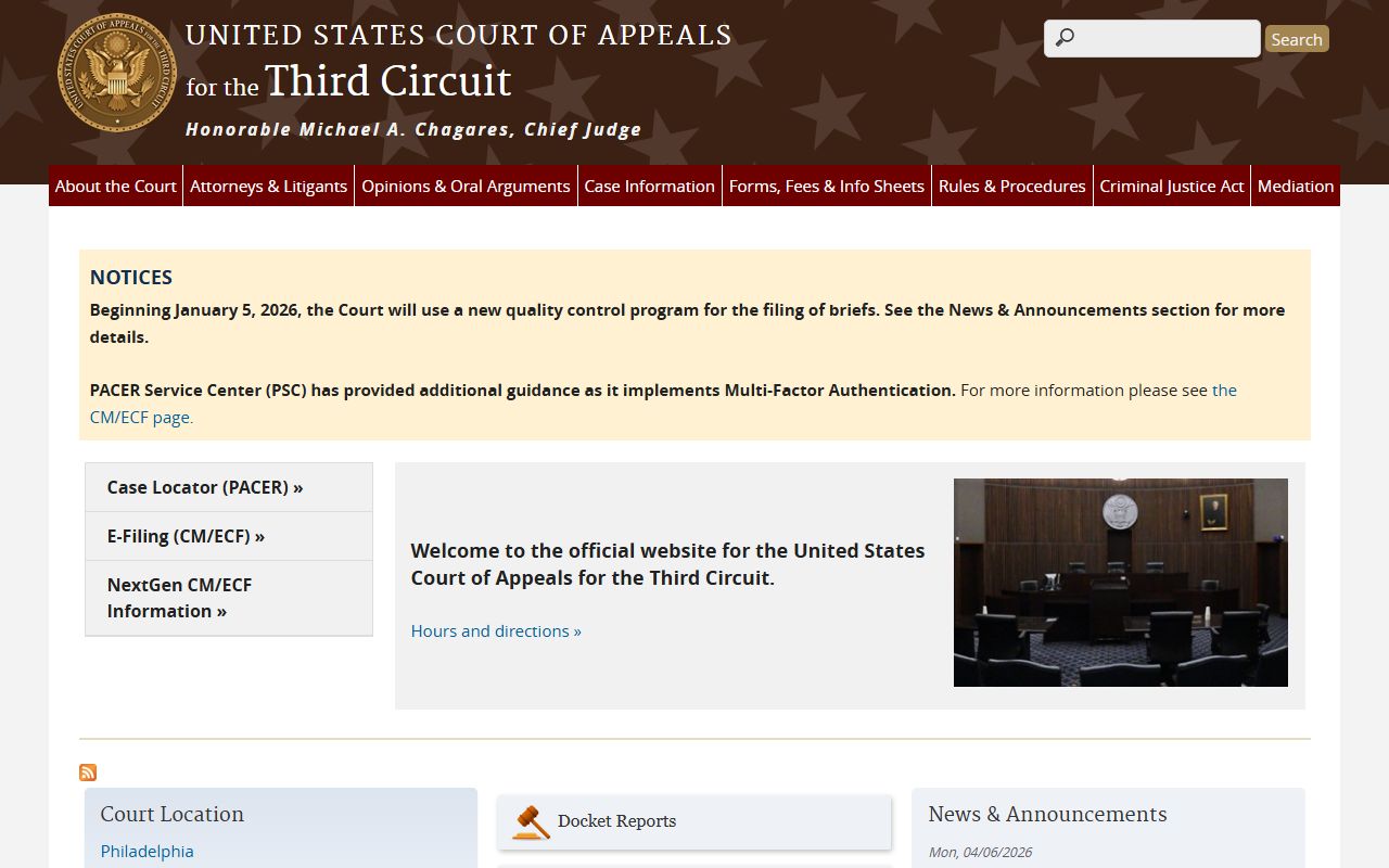 Third Circuit Court of Appeals for Westmoreland County federal court records