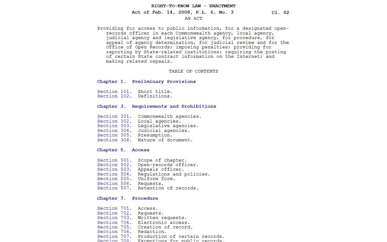 Pennsylvania Right-to-Know Law for Westmoreland County public records